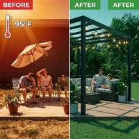 8 Ft. X 8 Ft. Matte Black Aluminum Pergola — Before & After