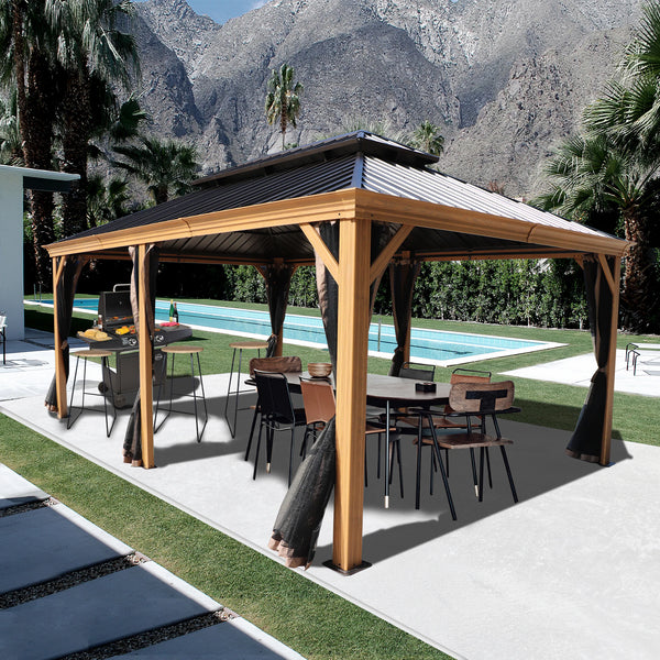 Apollo 12' x 18' Hardtop Gazebo with Screen