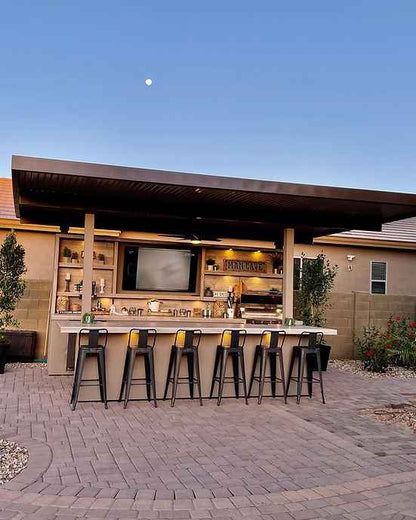 KoKoMo Outdoor Kitchen Pavilion – 20'x20' Luxury BBQ Island with 70" TV, Bar, Grill, Kegerator & More