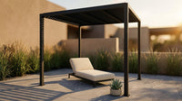 8 Ft. X 8 Ft. Matte Black Aluminum Pergola — Lifestyle
