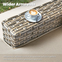 9 Pieces Patio Furniture Set outside Furniture Wicker Patio Conversation Set with Swivel Chairs, Outdoor Furniture for Garden, Beige
