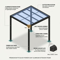 8 Ft. X 8 Ft. Matte Black Aluminum Pergola — How It Works