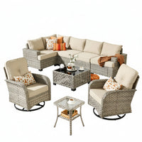 Mariner 9-Piece Wicker Swivel Lounge Collection