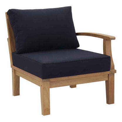 Patio Teak Sectional Set - Patio Elegance Marina 8-Piece Outdoor Teak Sectional Set by Modway