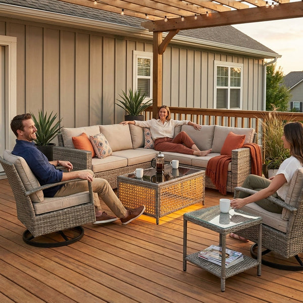Mariner 9-Piece Wicker Swivel Lounge Collection