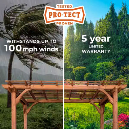 10' x 10' Traditional Cedar Wood Pergola
