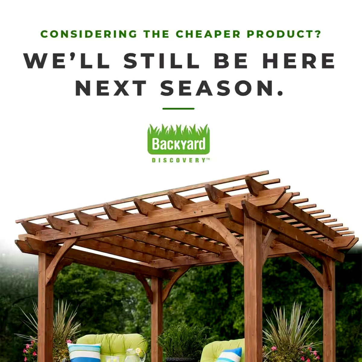 10' x 10' Traditional Cedar Wood Pergola