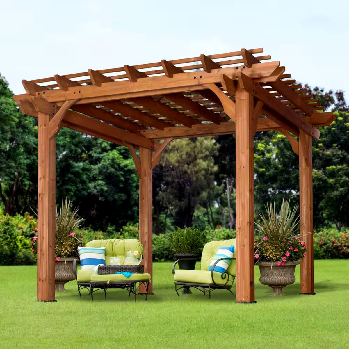 10' x 10' Traditional Cedar Wood Pergola