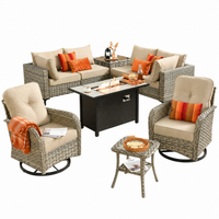Haven 9-Piece Wicker Lounge & Fire Table Collection